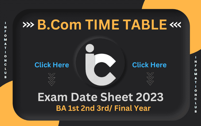 BCom Time Table